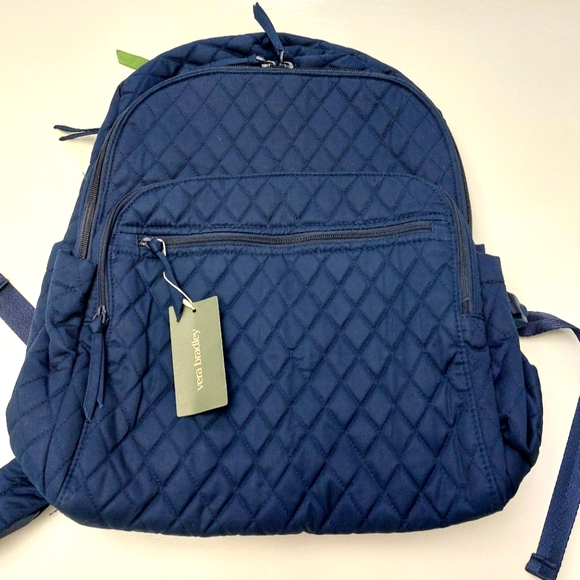 Vera Bradley Bancroft Backpack Peacoat Navy Cotton NWT main image 5
